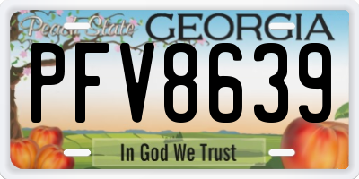 GA license plate PFV8639