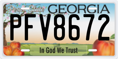 GA license plate PFV8672