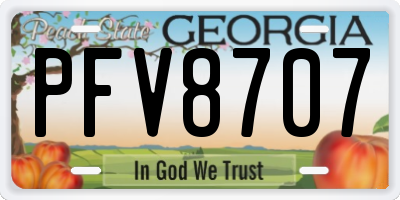 GA license plate PFV8707