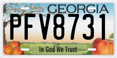 GA license plate PFV8731