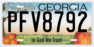 GA license plate PFV8792