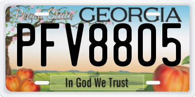 GA license plate PFV8805