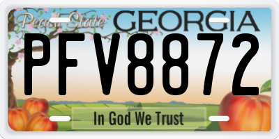 GA license plate PFV8872