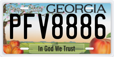 GA license plate PFV8886