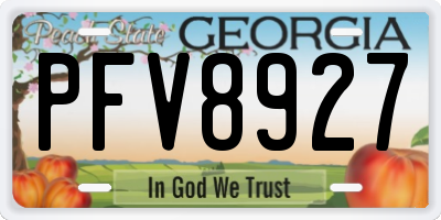 GA license plate PFV8927