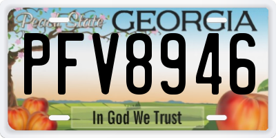 GA license plate PFV8946