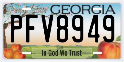 GA license plate PFV8949