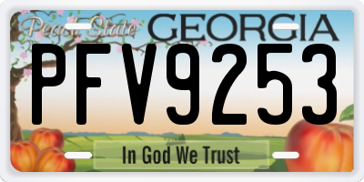 GA license plate PFV9253