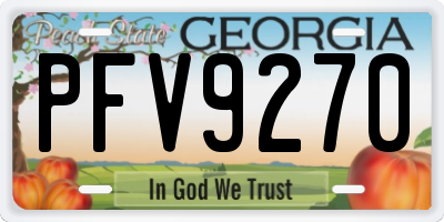 GA license plate PFV9270