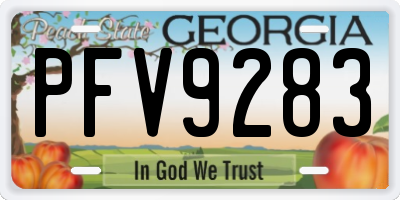 GA license plate PFV9283