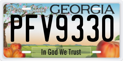 GA license plate PFV9330