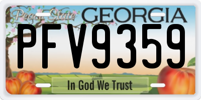GA license plate PFV9359