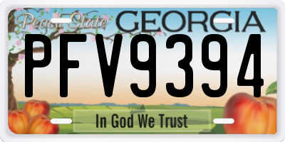 GA license plate PFV9394