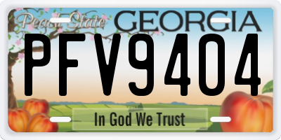 GA license plate PFV9404