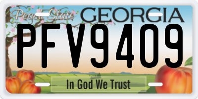 GA license plate PFV9409