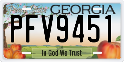 GA license plate PFV9451