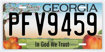 GA license plate PFV9459