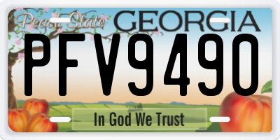 GA license plate PFV9490