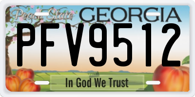 GA license plate PFV9512