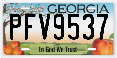 GA license plate PFV9537