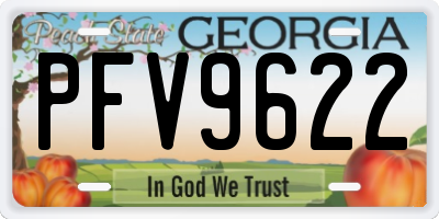 GA license plate PFV9622