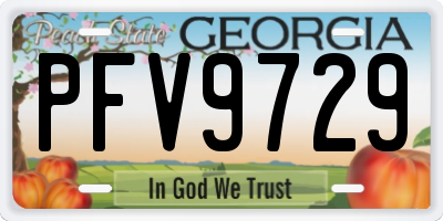 GA license plate PFV9729