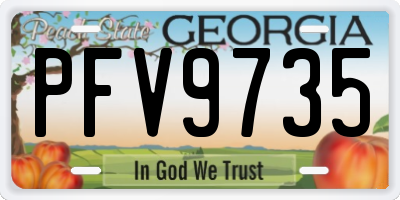 GA license plate PFV9735