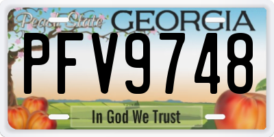 GA license plate PFV9748
