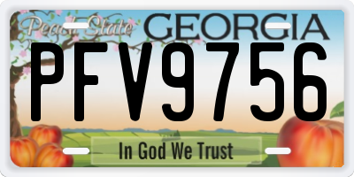 GA license plate PFV9756
