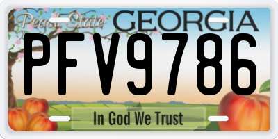 GA license plate PFV9786