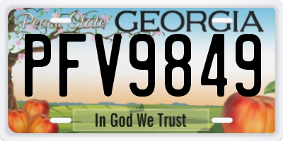GA license plate PFV9849