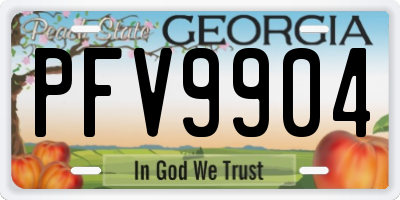 GA license plate PFV9904