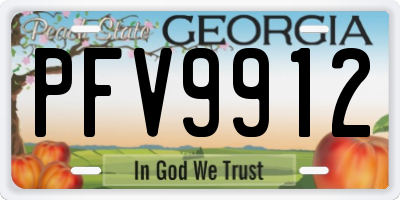 GA license plate PFV9912