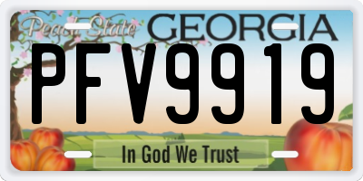 GA license plate PFV9919