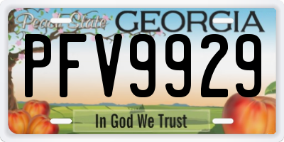 GA license plate PFV9929