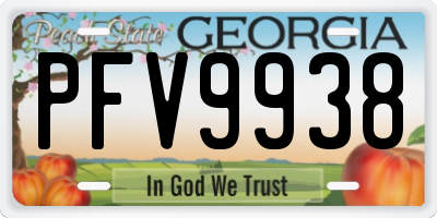 GA license plate PFV9938