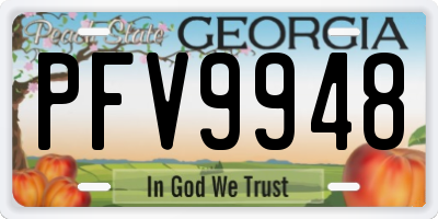 GA license plate PFV9948