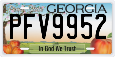 GA license plate PFV9952