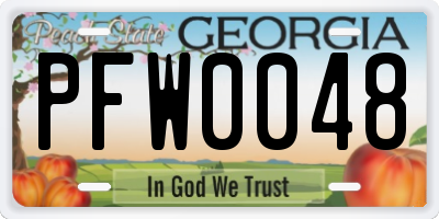 GA license plate PFW0048