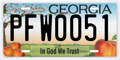 GA license plate PFW0051