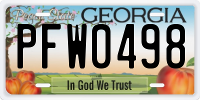 GA license plate PFW0498