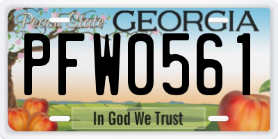 GA license plate PFW0561