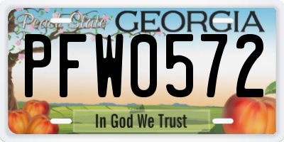 GA license plate PFW0572