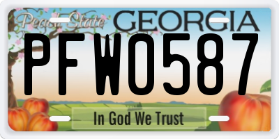GA license plate PFW0587