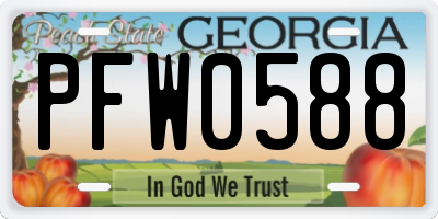 GA license plate PFW0588