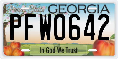 GA license plate PFW0642