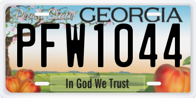 GA license plate PFW1044