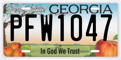 GA license plate PFW1047