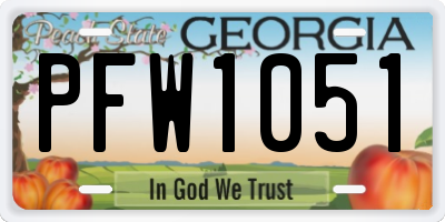 GA license plate PFW1051