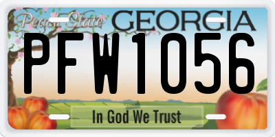 GA license plate PFW1056
